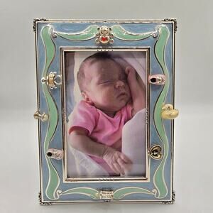 Brighton Baby Love Flower Enameled Picture Frame 2 5/8" x 2 7/8" Embellished SM